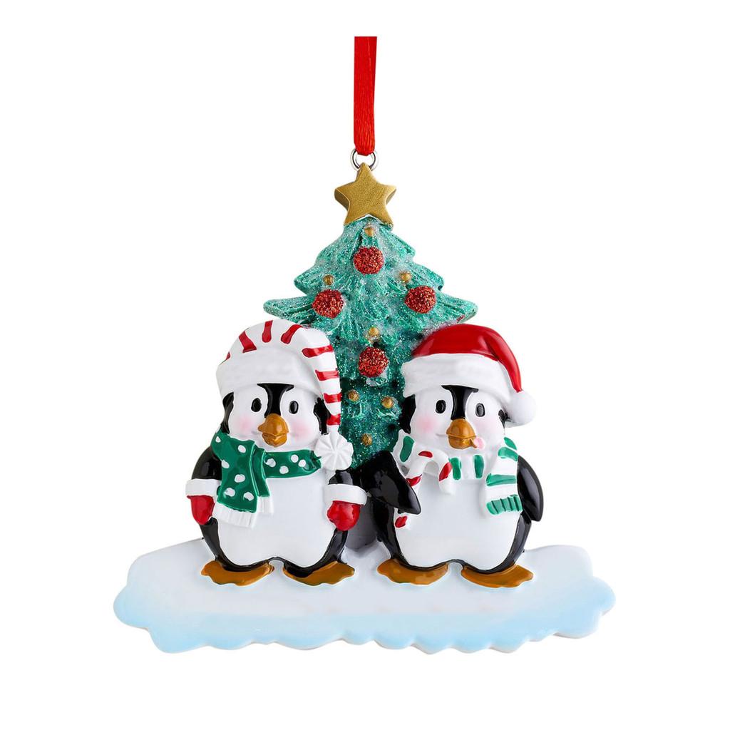 

Resin Delightful Penguin Family Christmas Decorations Fun Holiday Ornament Set Family 2 Penguin
