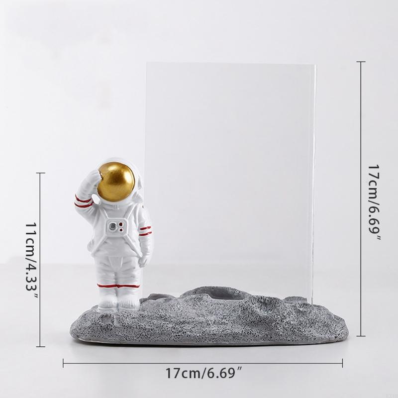 KX4B Nordic for Creative Resin Astronaut Figurine 6 Inch Photo Frame Decorative Picture Display Holder Cartoon Statue Home