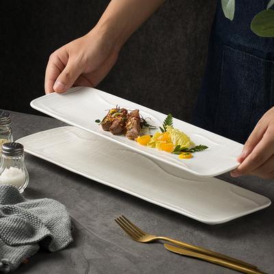 Japanische Einfache Sushi-Platte Große Keramik-Sashimi-Langplatte Kreative Gewellte Dessertplatte Hotel-Kuchenblech