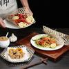 10pcs Oil Drainage Net Fried Food Oil Mat Hexagonal Plate Mat Bamboo Woven Food Mat  Kitchen