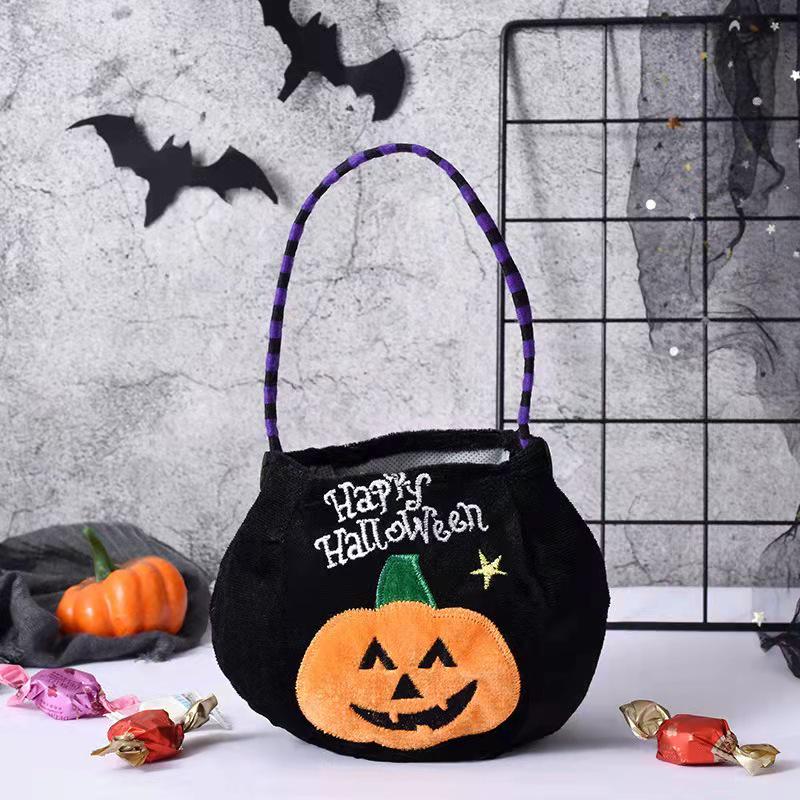 Pumpkin Halloween Candy Bag for Kids - Handheld Gift and Decoration Bag