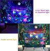 Arazzo Fantasy Forest con luce nera, arazzo estetico Moon, arazzo farfalla reattivo UV, arazzo Galaxy Space, da appendere alla parete per camera da letto e soggiorno