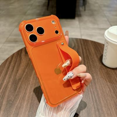 Custodia Luminosa al Fluorescente in Silicone Trasparente di Lusso Per iPhone 17 Air 16 15 14 13 Mini 12 Pro MAX Plus Cinturino da Polso Supporto Copertura Morbida
