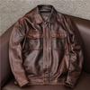 First Layer Cowhide Leather Jacket Men's Locomotive Retro Old Leather Jacket