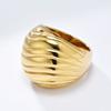 Wave Pattern French Titanium Steel Ring for Women Exaggerated Personality Advanced and Versatile Hand Jewelry