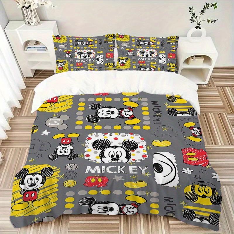 3pcs Mickey Bedding Set, Including 1 Quilt Cover and 2 Pillow Shams, Without Filling, Soft and Comfortable Home Bedroom Fabric, Fashionable