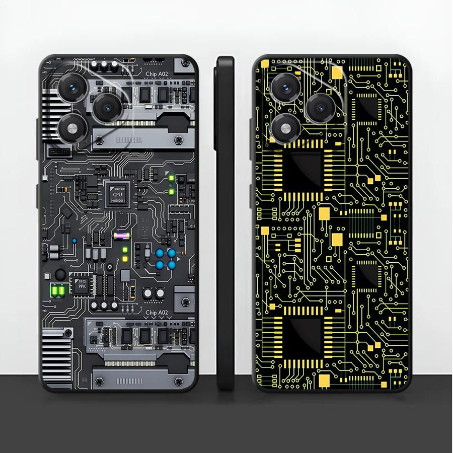 Case for Huawei P30 P20 Pro P20 P40 Lite P Smart 2019 P20 Lite 2018 Funda Phone Cover Retro Circuit Board