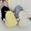 Korean Version of Casual Literary Canvas Schoolbag Ins Pleated Nylon Drawstring Ultra-light Simple Versatile Casual Backpack