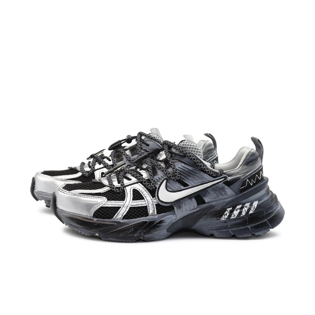 Nike V2K Run Low Top Running Shoes Women's Black Silver FD0736-100(Team186-)