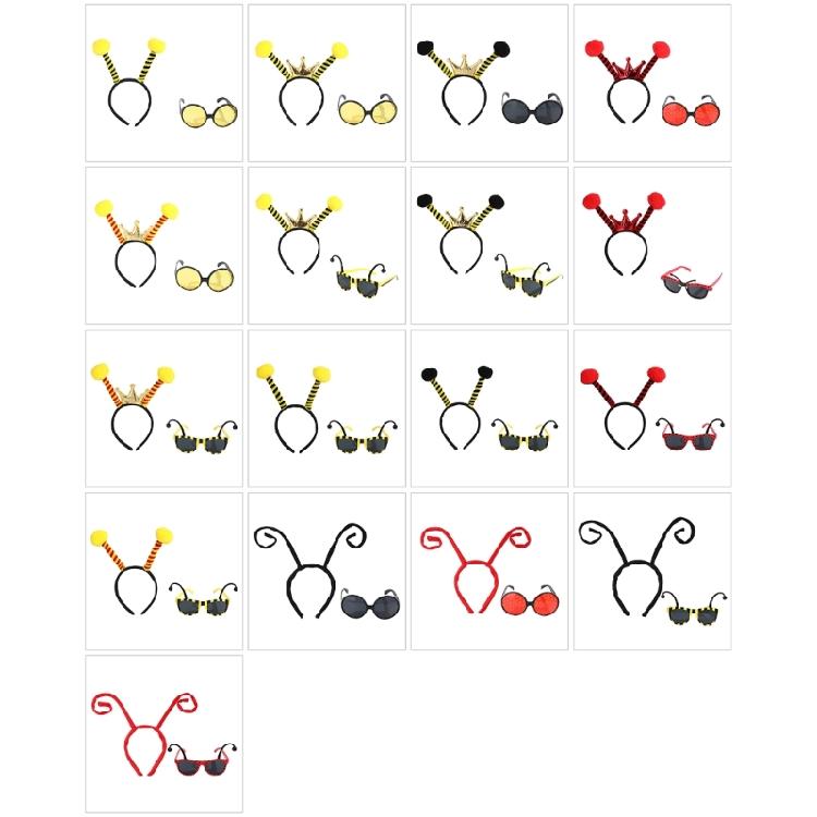 Zestaw Kostiumu Pszczoły Miodnej dla Dzieci Dorosłych Opaska na Głowę z Antenkami Okulary z Antenkami Halloweenowe Akcesoria Imprezowe Cosplay