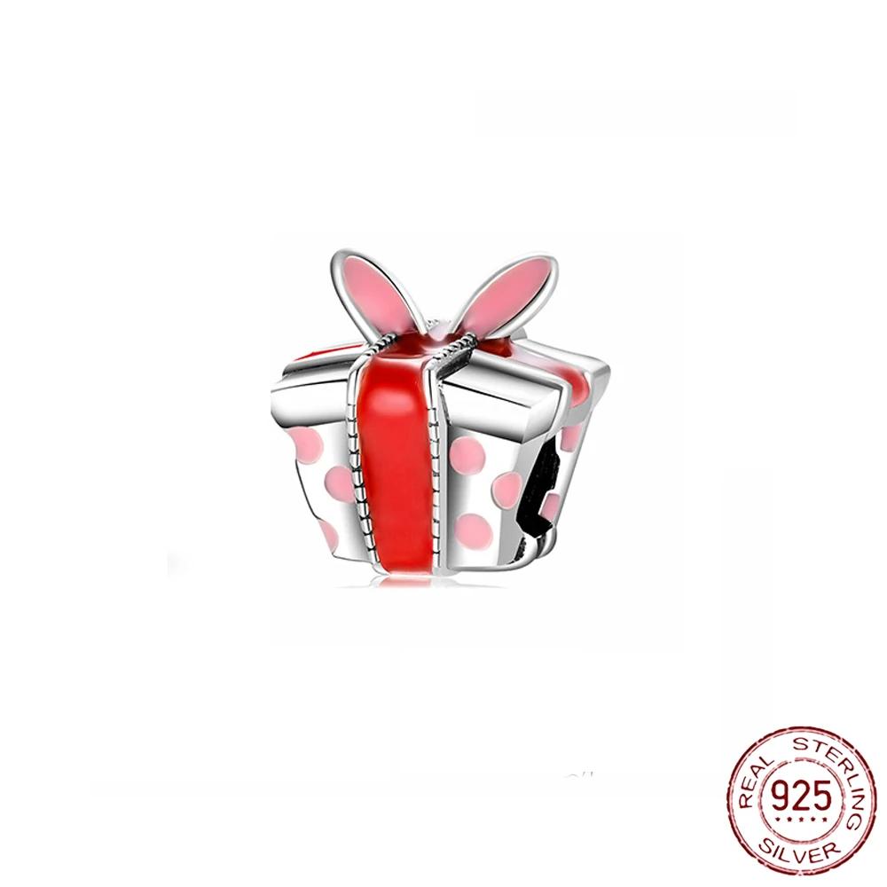 New Sterling Silver Rose Girl Boy Pink Sparkle Spacer Clip bead For Original  Bracelet Charm Jewelry For Women