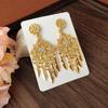 Bohemian Ethnic Tassel Earrings with Rhinestones for Non-Pierced Ears