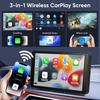 7Inch IPS Touch Screen Car Stereo with Rearview Camera Wireless CarPlay Android Auto Multimedia Player USB AUX