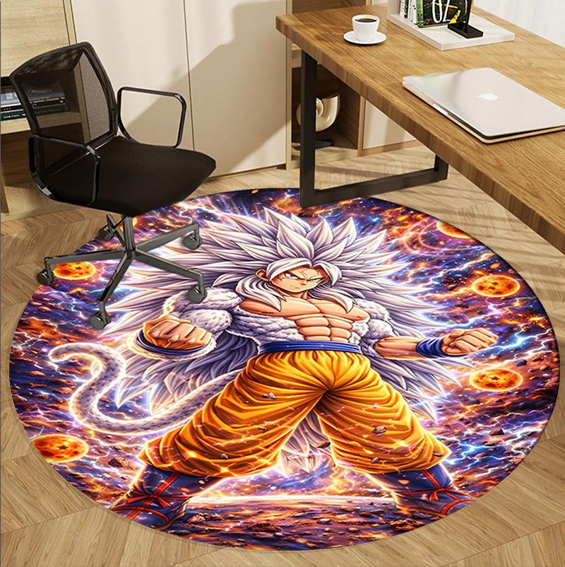 Kulatý koberec s motivem DRAGON BALL, Vnitřní/Venkovní rohožka, na piknik, do herny, ložnice, kanceláře, obývacího pokoje, Dekorace do domácnosti, Dárek k narozeninám