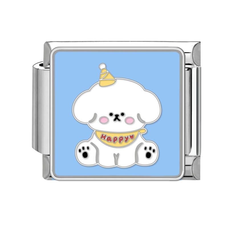 Cartoon Cute Cats Dogs Paw Heart Night Moon Flowers Italian Charm Links Fit 9mm Stainless Steel Bracelet Women DIY Making Gifts