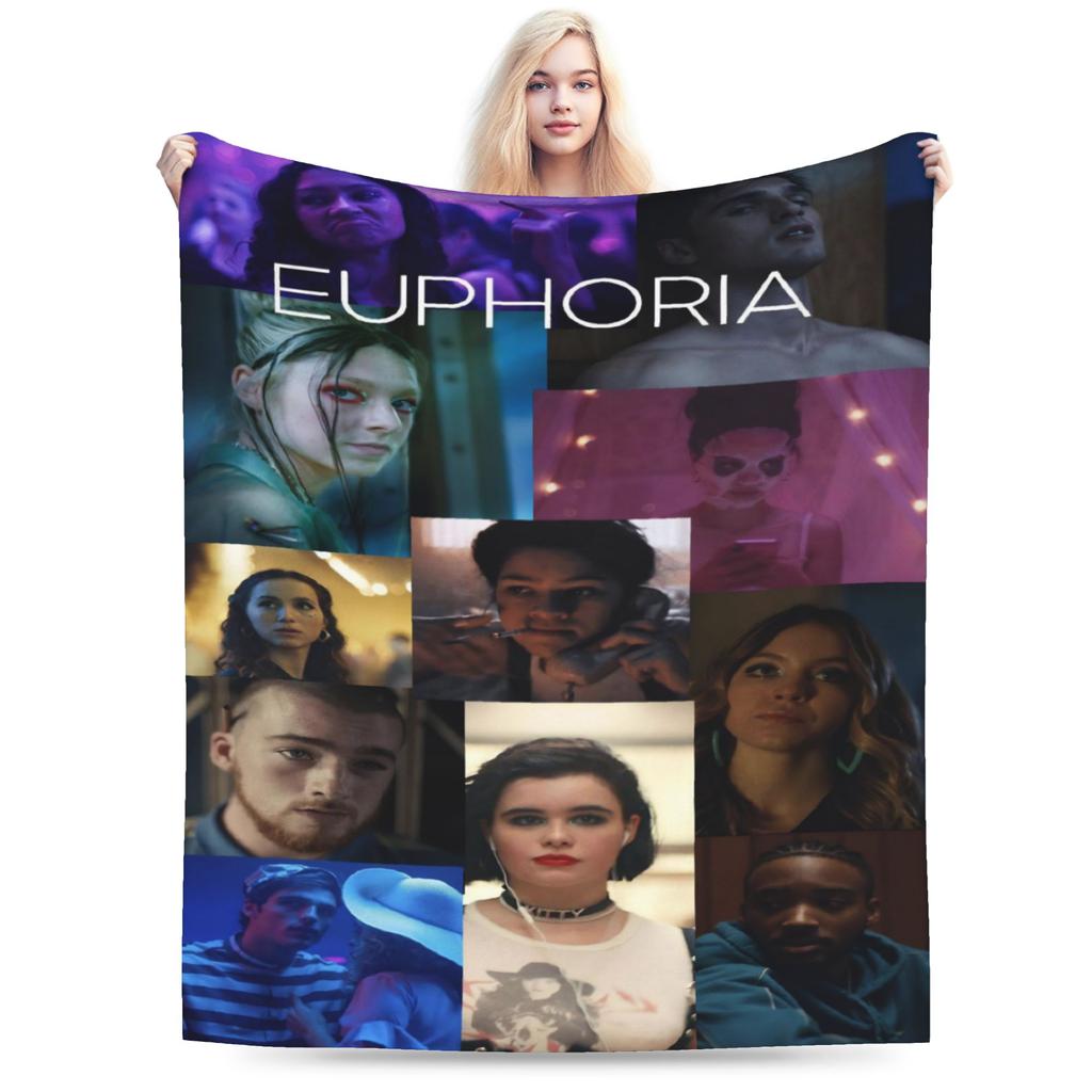 Comfortable Euphorias Season 3 Blanket Merch Bed Decorative Throw Blankets Lightweight Fleece for Car
