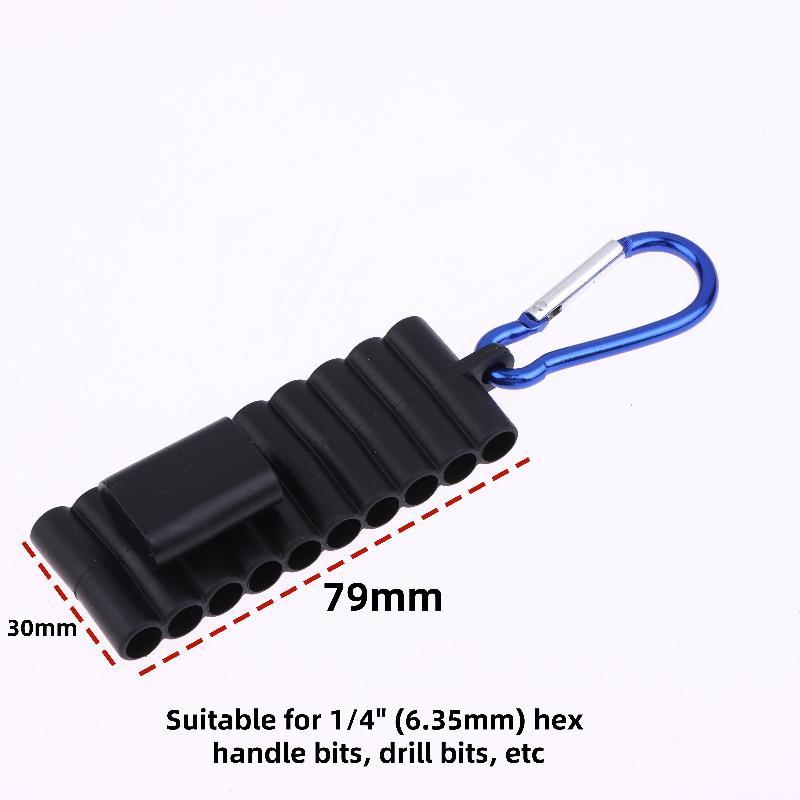 Portable 1/4" Hex Shank Screwdriver Bit Holder 22 Holes Shockproof Storage Case for Construction Site Worker Use