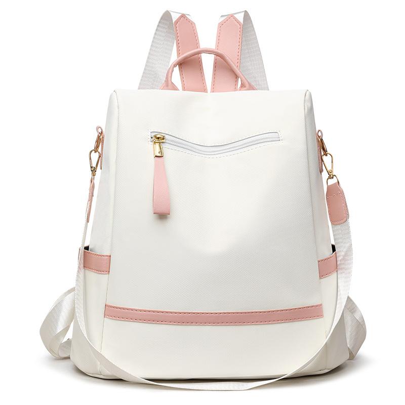 Anti-theft Backpack Female Color Contrast Large Capacity Backpack Casual Ladies Fashion Bag