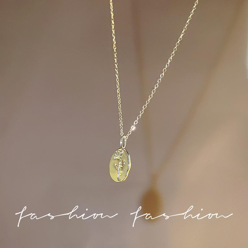 Butterfly zircon titanium steel necklace versatile niche light luxury collarbone chain with jewelry wholesale