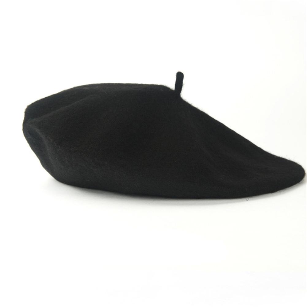 New PU Leather Beret Hat Autumn And Winter Versatile Beret Retro Flat Top Visor Adjustable Black Painter Hat Octagonal Cap