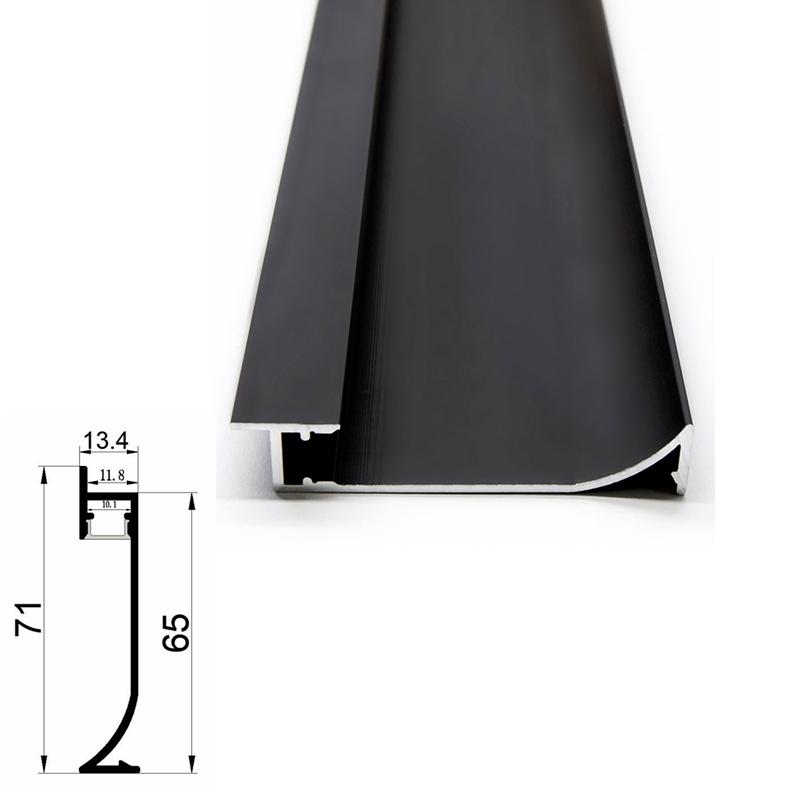 H65mm 0.5m/1m LED Baseboard Hard Bar Light Aluminium Profile Channel Wall LED Skirting Linear Lamp for Corridor Strip Lamp