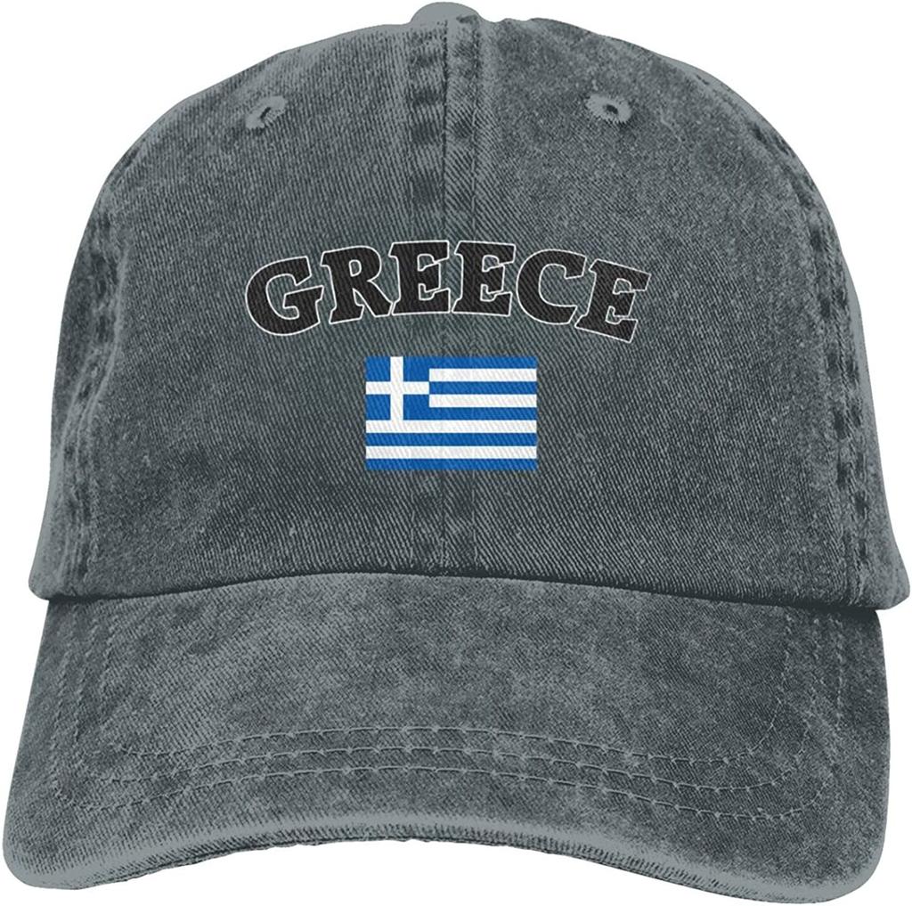 Griechische Flagge von Griechenland Denim Hüte für Herren Damen Baseballkappen Kappe Schwarze Hüte Herrenkappe K-Pop Kappen für Herren Erwachsene