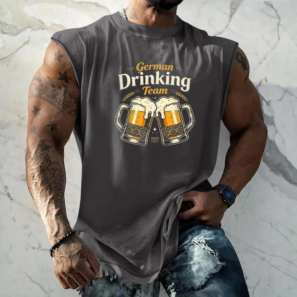 Men Sleeveless Tank Top Loose Fit Casual Streetwear Sport Vest with Unique Texture Print Suitable for Festival Holiday Daily Wear