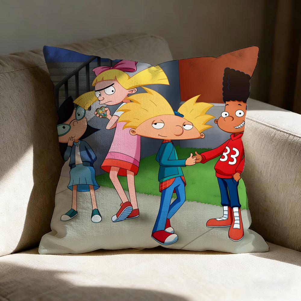 Hey Aarnold Cartoon Pillow Case Pillowcase Doublesided Printed Sofa Cushion Bedroom Headboard Pillow