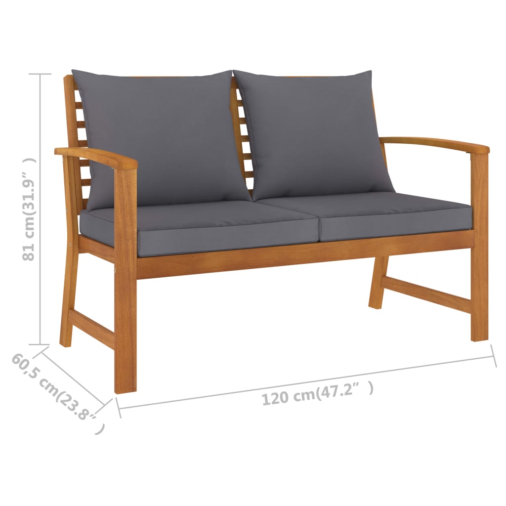 5 Piece Garden Lounge Set with Cushions Solid Acacia Wood