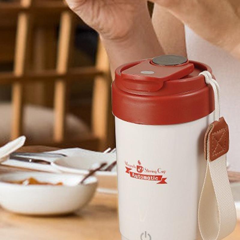 316 Nonrust Steel Auto Stirring Travel Mugs With Intelligent Temperature Monitor 300ml Capacity Leak proof Designs Home Office Use