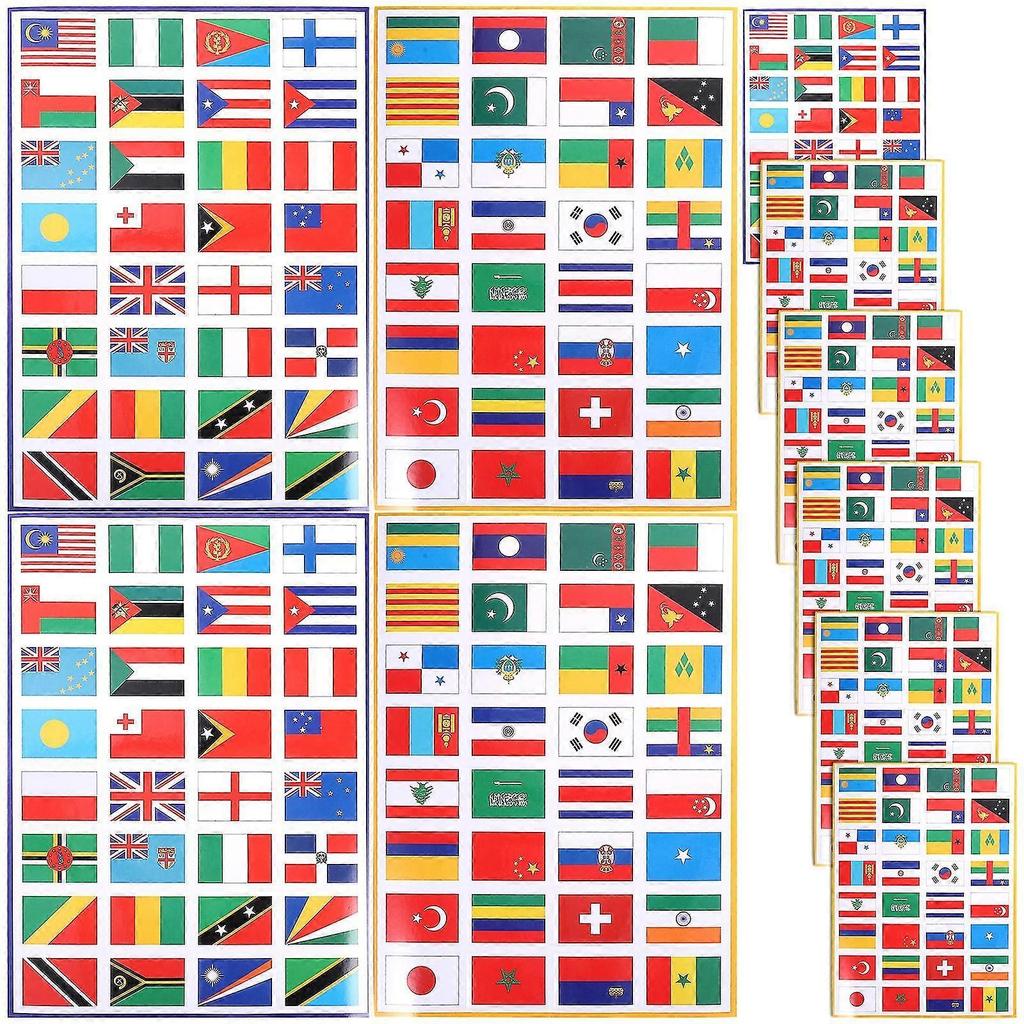10 Fogli Adesivi per Laptop Bandiere Adesivi Passaporto Bandiere dei Paesi Adesivi Adesivi per Planner Mondiale