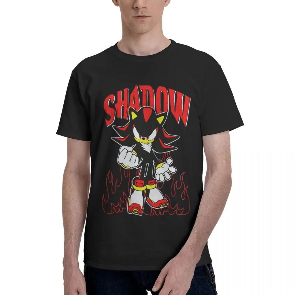 Shadow Hedgehog Classic Graphic Print TShirt Men Women Crewneck Cotton Loose Casual Tee Fashion Streetwear Wind Oversized Tops