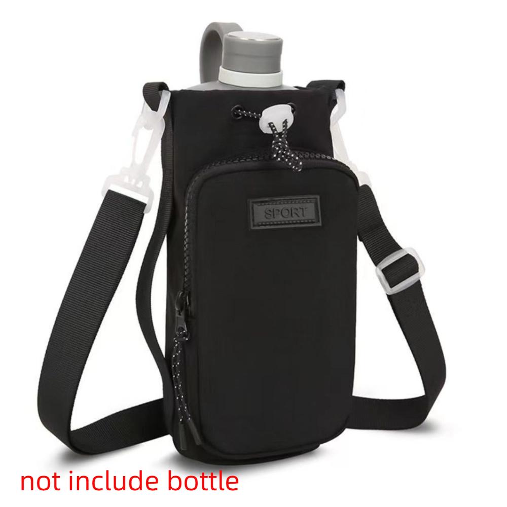 

Передний карман Держатель для бутылки с водой Плечевой ремень Сумка-слинг для бутылки с водой Чехол Пеший туризм чёрный