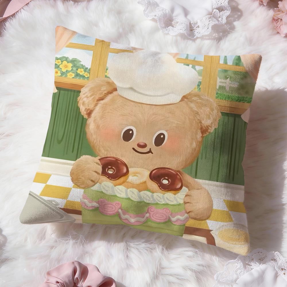 Anime B-Butter BearS Cushion Cover Premium Comfort Reversible Pillow Cove -Two In One Design for Any Room & Car Interior