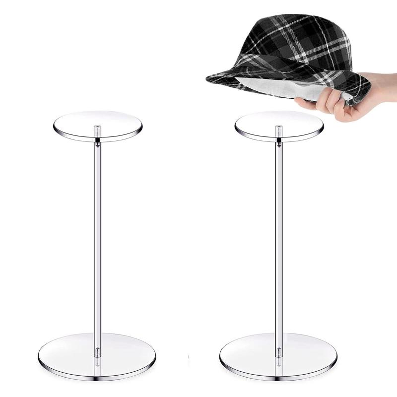 Wig Display Rack Hat Stands for Display Hat Pedestal Stand Round Barbell Pedestal Display Riser for Hat Watch Showcase