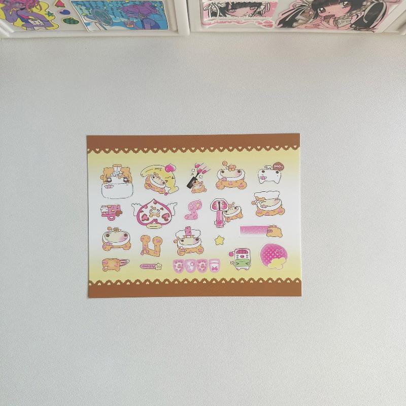 1/9szt. Koreański Styl Ins Kreskówkowe Zwierzę Kawaii Słodki Dzienny Notatnik Naklejki do Konta Ręcznego Scrapbook DIY Naklejki Dekoracyjne