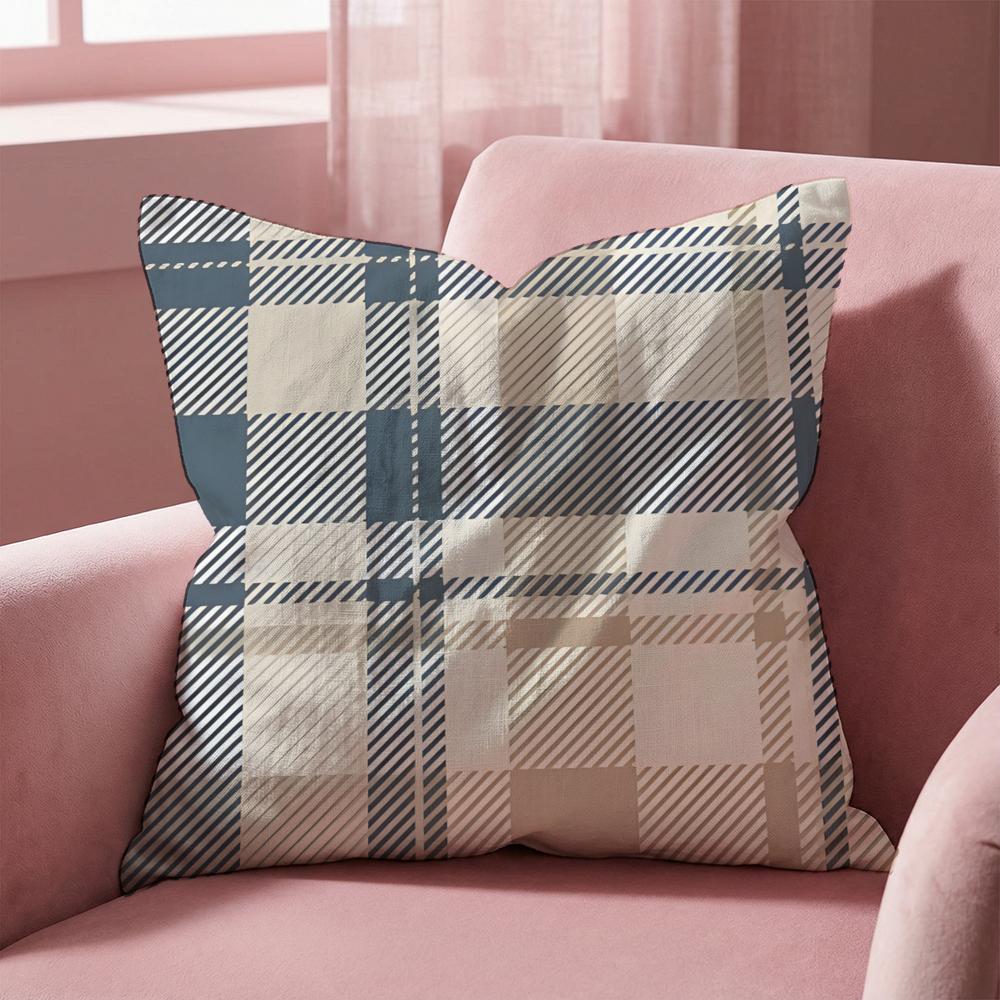 Checkered Pattern Cushion Cover MultiScene Pillow Cover for Home Car Reversible Soft Durable for Daily Use