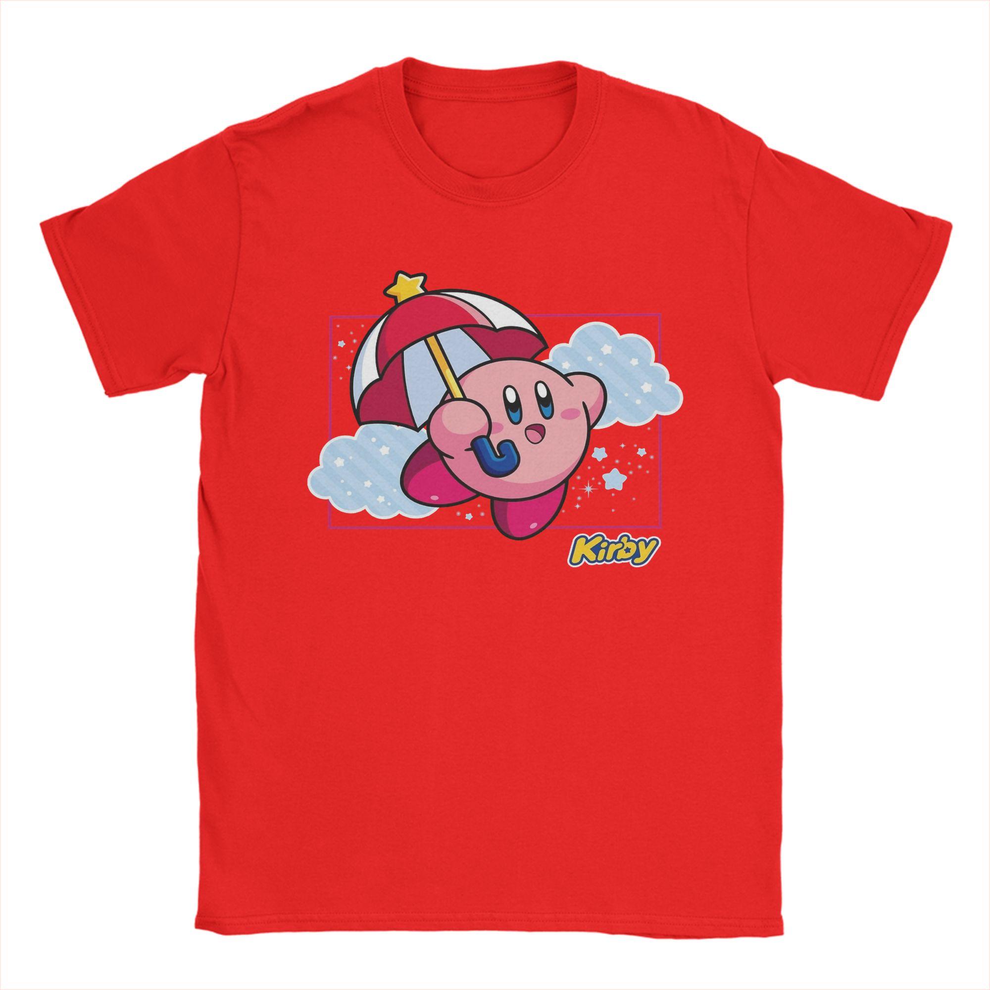 Men TShirts Kirbys Magical Umbrella Pastel Cloudy Panel Casual Cotton Tees Short Sleeve  T Shirt Crewneck Clothing Plus Size M