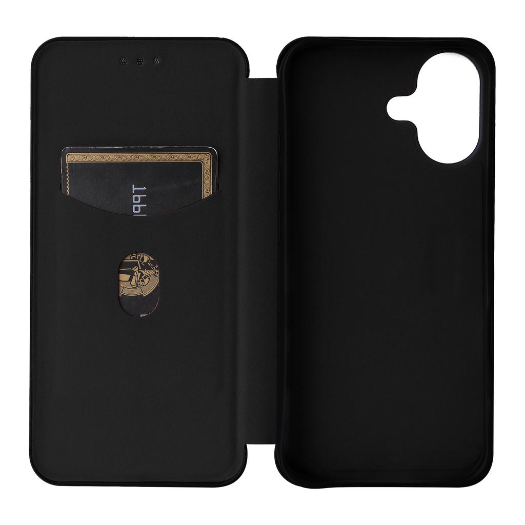 For iPhone 17 Case Carbon Fiber Texture Drop-Proof PU Leather Phone Cover