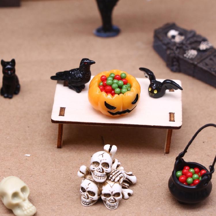 Halloween Village Pumpkin And Elf Door Miniature Set Dollhouses Tabletop Decoration Miniature Scene Props