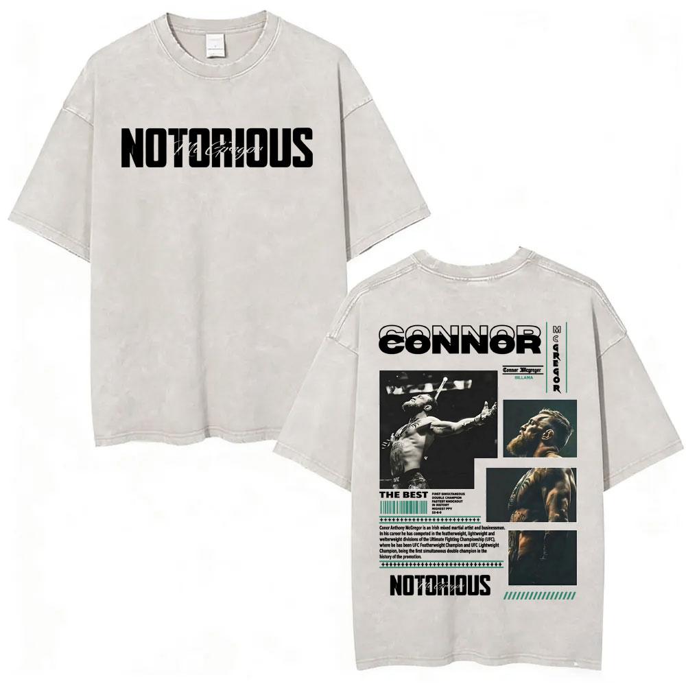 Benber vintage style Conor Mcgregor The Notorious Gewassen Vintage T-shirts Mannen Vrouwen Mode Geweld Esthetische T-shirts Zomer Tops Oversized T-shirt S