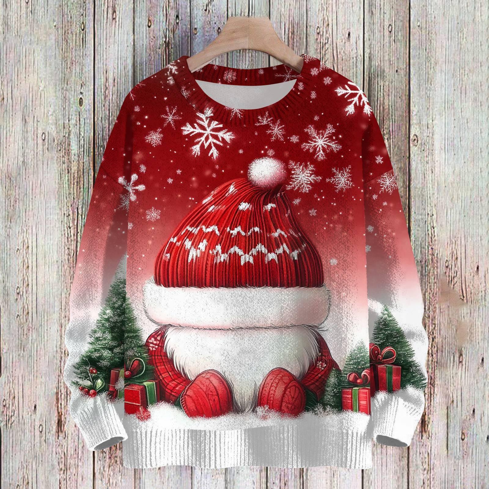 

Рождественские толстовки для детей, вязаные свитера для мальчиков и девочек, симпатичные рубашки, осенние свитера с круглым вырезом, топы 130 красный