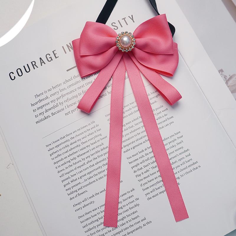 Korean Style Butterfly Bow Brooch With Water Drop Pearls For Elegant Womens Attire