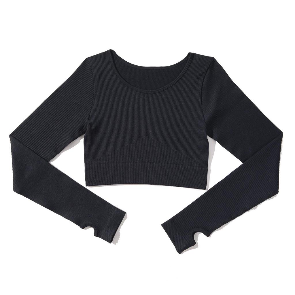 Seamless Ribbed Long Sleeve Women's Yoga Top