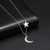 LIKGREAT Multi Layers Bar Coin Pendant Necklace Moon Star Cross Neckchain for Women Stainless Steel Chain Choker Jewelry NotFade
