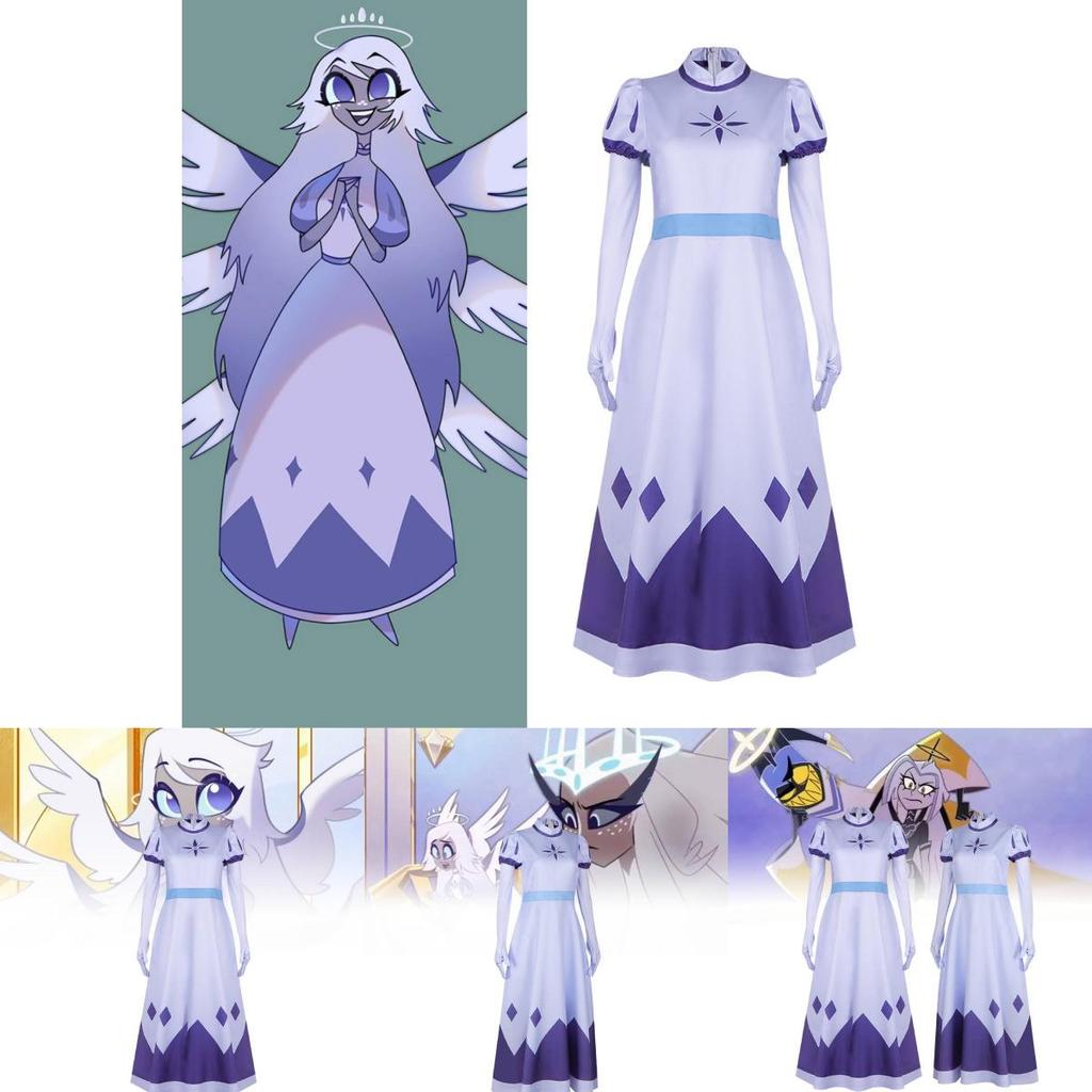 Hazbin Hotel Angel Emily Cosplay Costume Comfortable Polyester Fabric For Halloween