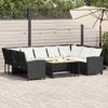 VidaXL Garden Sofa with Cushions Black Wicker, Outdoor Sofa, Garden Seat, Garden Sofa New 3365328