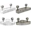 Glacier Pattern Suction Cup Shelf Multifunction Transparent Storage Holder Wall Mounted Strong Sucker Rack for Home Bathroom