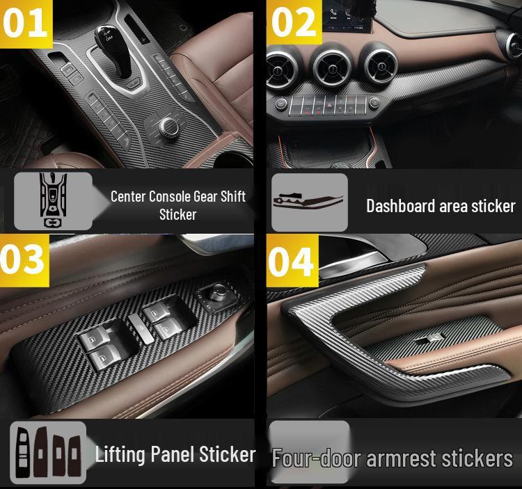 Carbon Fiber Interior Sticker for 17-21 WEY VV5 VV6 VV7S - Center Console Decoration P8