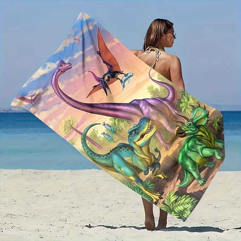 Vintage Watercolor Monstera Palm Leaf On Cream Background Print Microfiber Quick Dry Beach Towel Tropical Summer Bath Towel
